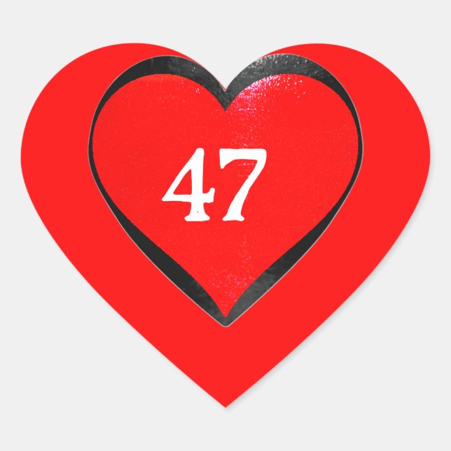 47 Herz-Aufkleber (Vorderseite)