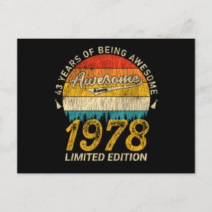 47 Jahre alt 1978 Retro Awesome 47. Geburtstagsges Postkarte