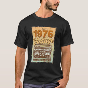 47 Jahre alte Geburtstagsdekorationen 1975 Kassett T-Shirt