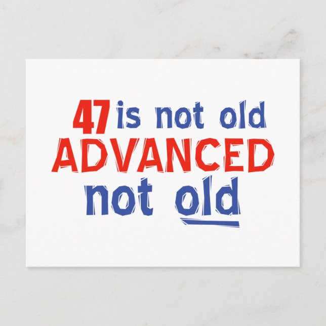 47 Jahre Alte Geburtstagsdesigns Postkarte (Vorderseite)