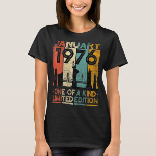 47 Jahre alte Vintage Januar 1976 Geburtstag Männe T-Shirt