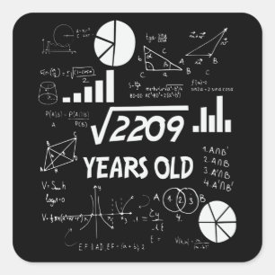 47 Jahre alter Tag Mathematiklehrer 47. Geburtstag Quadratischer Aufkleber