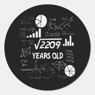 47 Jahre alter Tag Mathematiklehrer 47. Geburtstag Runder Aufkleber