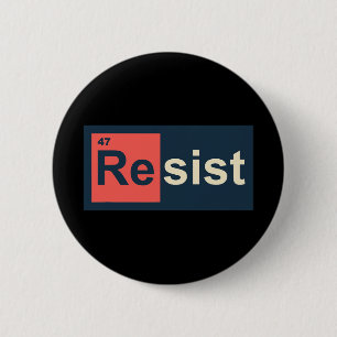 47 Periodischer Tisch gegen Trump Button