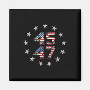 47 Trump 2024 American Flag (auf der Rückseite) 1 Magnet