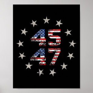 47 Trump 2024 American Flag (auf der Rückseite) 1 Poster