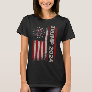 47 Trump 2024 American Flag (auf der Rückseite) 1 T-Shirt