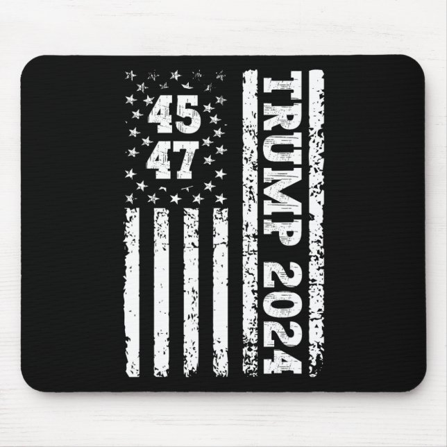 47 Trump 2024 Amerikanische Flagge 2 Mousepad (Vorne)
