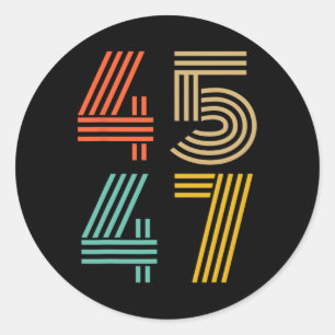 47 Trump 2024 für Präsident 4547 Runder Aufkleber