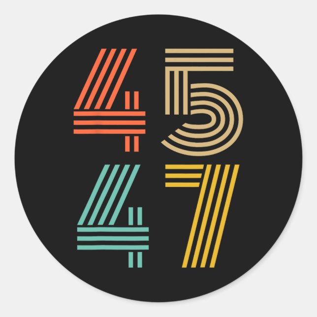 47 Trump 2024 für Präsident 4547 Runder Aufkleber (Vorderseite)