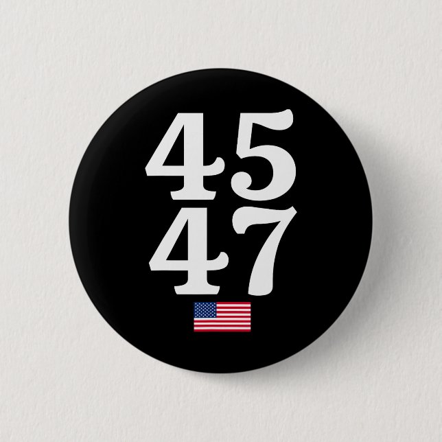 47 Trump 2024 US-amerikanische Flagge Button (Vorderseite)
