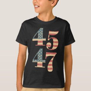 47 Trump 2024 Vintag Flag Unterstützung Trump 45 4 T-Shirt