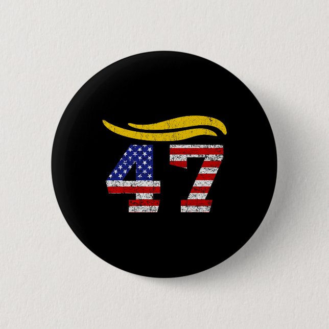 47 Trump Hair Vintag Button (Vorderseite)
