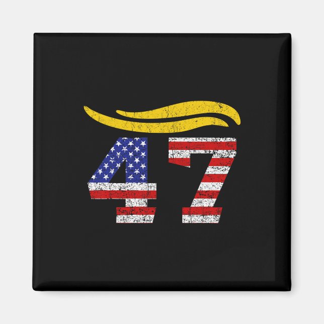 47 Trump Hair Vintag Magnet (Vorne)