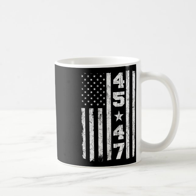 47 Trump Vintag US-Flagge 2024 Präsidentschaftswah Kaffeetasse (Rechts)