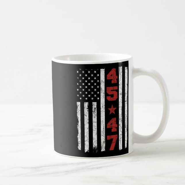 47 Trump Vintag US-Flagge 2024 Präsidentschaftswah Kaffeetasse (Rechts)