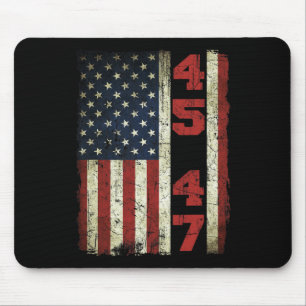 47 Trump Vintage USA-Flagge 2024 Präsidentenwahl Mousepad