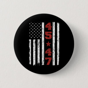 47 Trump Vintage USA-Flagge 2024 Präsidentschaftsw Button