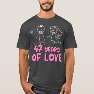47 Years Of Love Couples 47th Wedding Anniversary  T-Shirt
