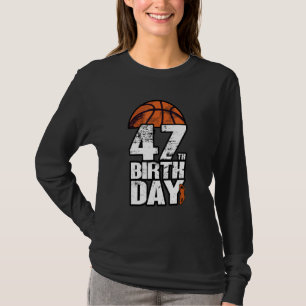 47 Years Old Vintage Basketball 47th Birthday T-Shirt