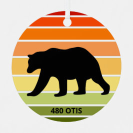 480 Otis Bear Silhouette auf der Sonne Ornament Aus Metall