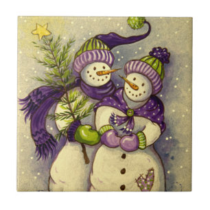 4882 Schneemänner Weihnachten Fliese