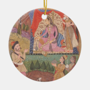 48.6/2 Folio 138 Farhad zählt seine Abenteuer zu Keramik Ornament