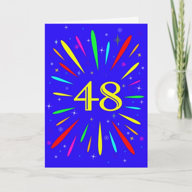 48. Birthday Explosion Card Karte (Vorderseite)