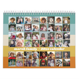 48 Foto - Retro Stripe Farbenfrohe Familie Kalender