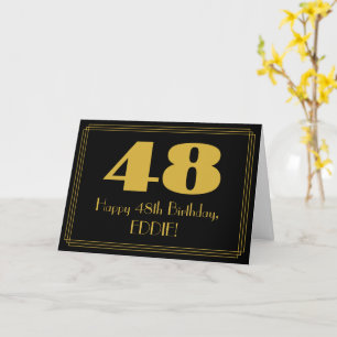 48. Geburtstag: Art Deco inspiriertes Aussehen "48 Karte