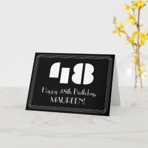 48. Geburtstag: Art Deco inspiriertes Aussehen "48 Karte