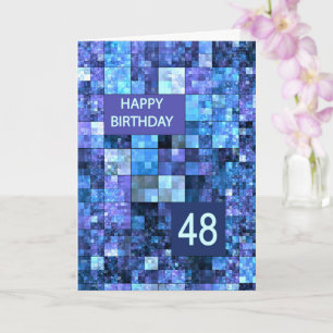 48. Geburtstag, Blue Squares, Karte