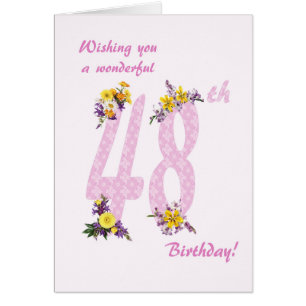 48. Geburtstag Blume Dekorierte Zahlen