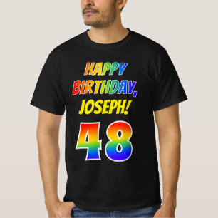 48. Geburtstag — Bold, Fun, Rainbow 48, Individuel T-Shirt