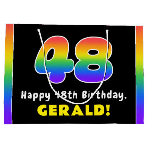48. Geburtstag: Farbiger Regenbogen # 48, Individu Große Geschenktüte