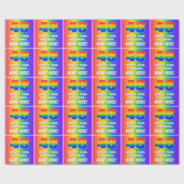 48. Geburtstag: Farbiges, lustiges Regenbogenmuste Geschenkpapier