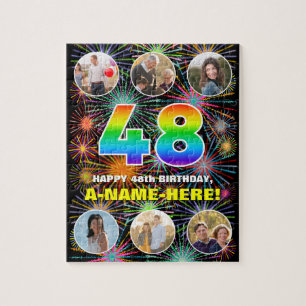 48. Geburtstag: Lustiger Regenbogen #, Benutzerdef Puzzle