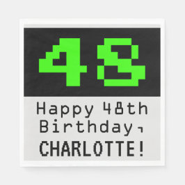 48. Geburtstag - Nerdy / Geeky Style "48" & Name Serviette