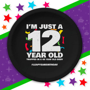 48. Geburtstag Party gefangen Leap Year Day 29. Fe Pappteller