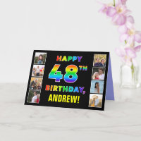 48. Geburtstag: Regenbogentext, benutzerdefinierte