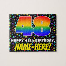 48. Geburtstag — Spaß, farbenfrohe Sternenweltenmu