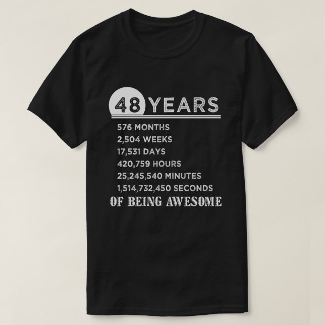 48. Geburtstags-Shirt 48 Jahre alte T-Shirt (Design vorne)