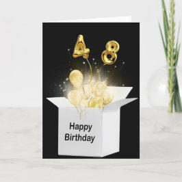 48. Geburtstagsballons in weißer Box-Karte Karte