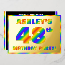 48. Geburtstagsparty — Spaß, Regenbogenspektrum "4 Folieneinladung