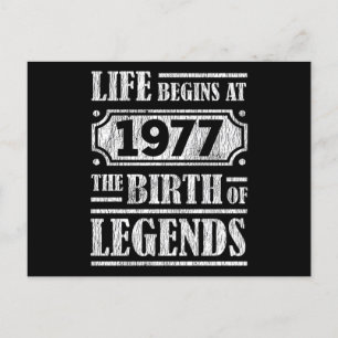 48 Jahre alt 1977 Geburt einer Legende 48. Geburts Postkarte