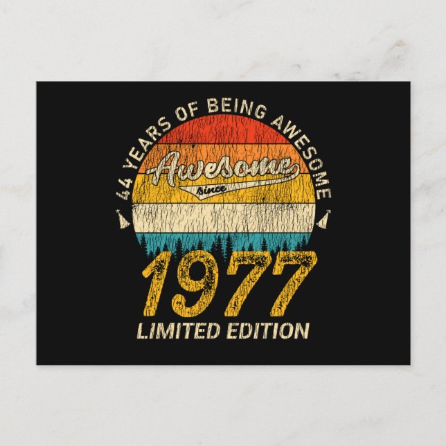 48 Jahre alt 1977 Retro Phantastisch 48. Geburtsta Postkarte (Vorderseite)