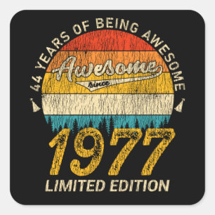 48 Jahre alt 1977 Retro Phantastisch 48. Geburtsta Quadratischer Aufkleber