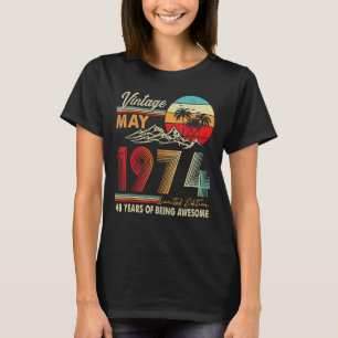 48 Jahre alt 48. Geburtstag Dekoration Mai 1974 T-Shirt