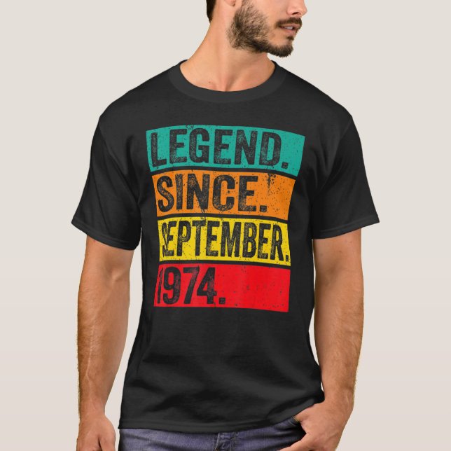 48 Jahre alte Legende seit September 1974 48. Bir T-Shirt (Vorderseite)