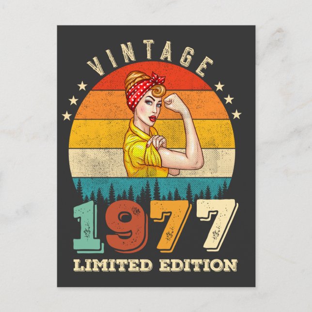 48 Jahre alter Tag 1977 Vintag 48. Geburtstag Feiertagspostkarte (Vorderseite)